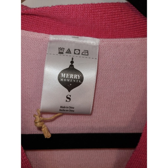 Merry Moments Sz S Pink Nutcracker Christmas Holiday Sweater Cardigan - Picture 3 of 7